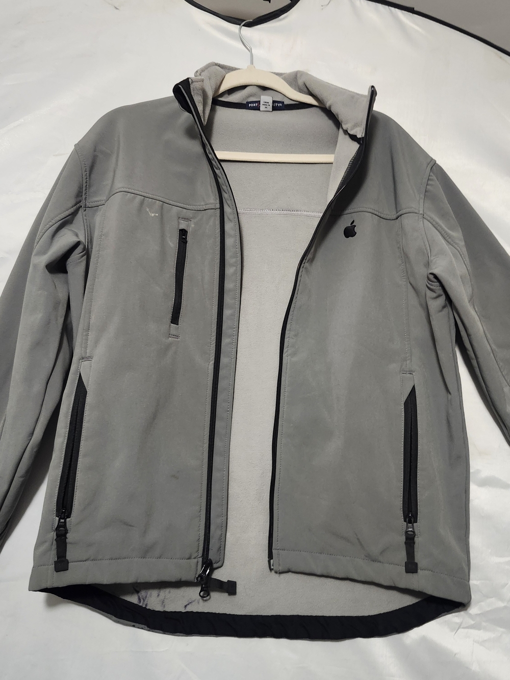 Port Authority Gray Softshell Jacket with Black Accents